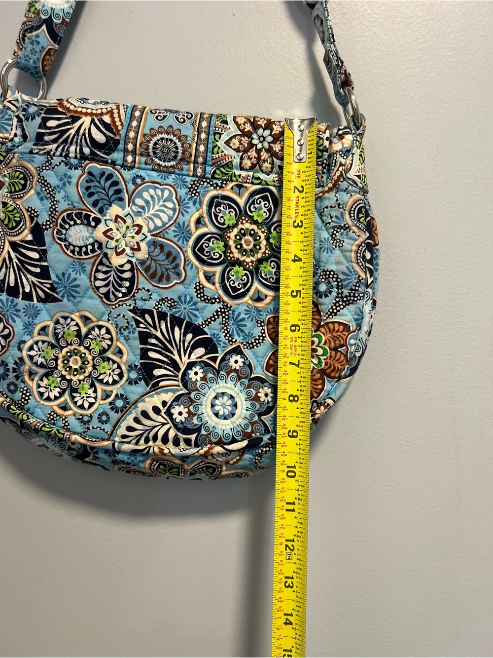 Vera Bradley Saddle Up Bali Blue Crossbody Shoulder Bag Floral Magnetic Flap M - Picture 10 of 16
